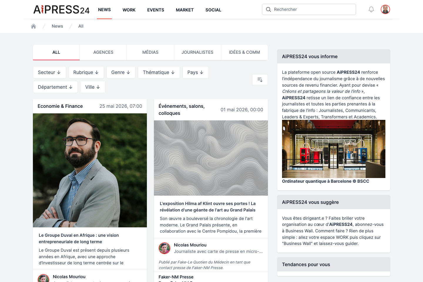 Le portail News